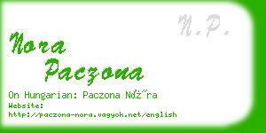 nora paczona business card